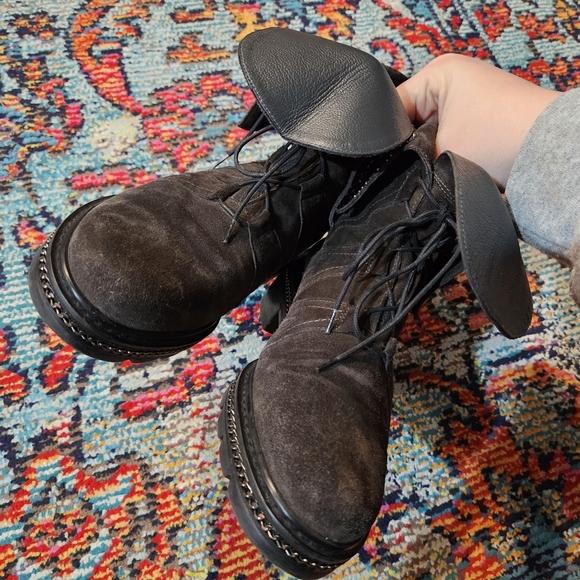 Stuart Weitzman Yadastud Suede Biker Boots - Picture 2 of 9